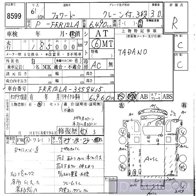 1986 ISUZU FORWARD 3__3 FRR12LA - 8599 - IAA Osaka