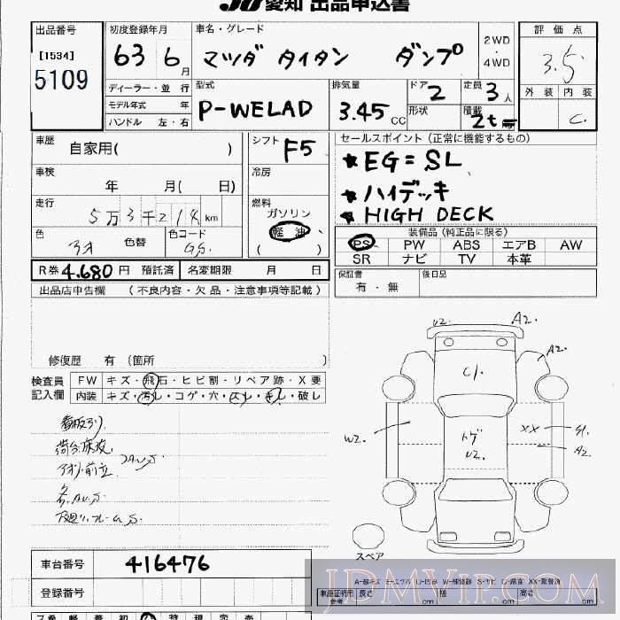 1988 MAZDA TITAN _2t WELAD - 5109 - JU Aichi