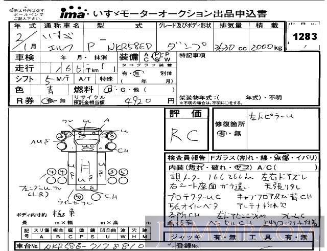 1990 ISUZU ELF TRUCK  NKR58ED - 1283 - Isuzu Kobe