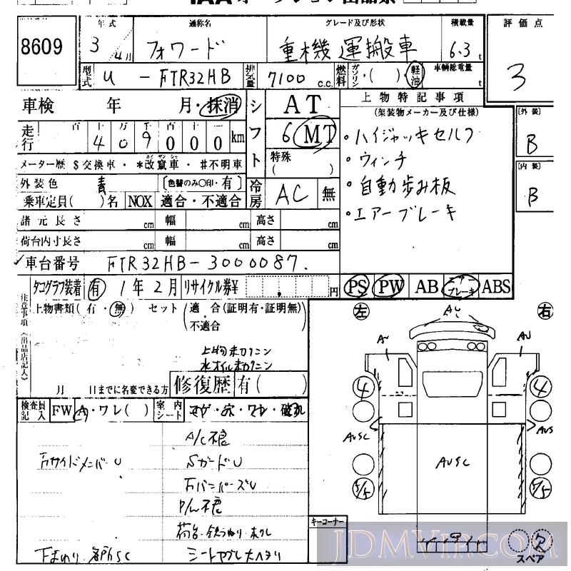 1991 ISUZU FORWARD 6.3_ FTR32HB - 8609 - IAA Osaka