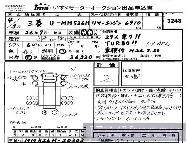1992 MITSUBISHI MITUBISHI BUS  MM526H - 3248 - Isuzu Kobe