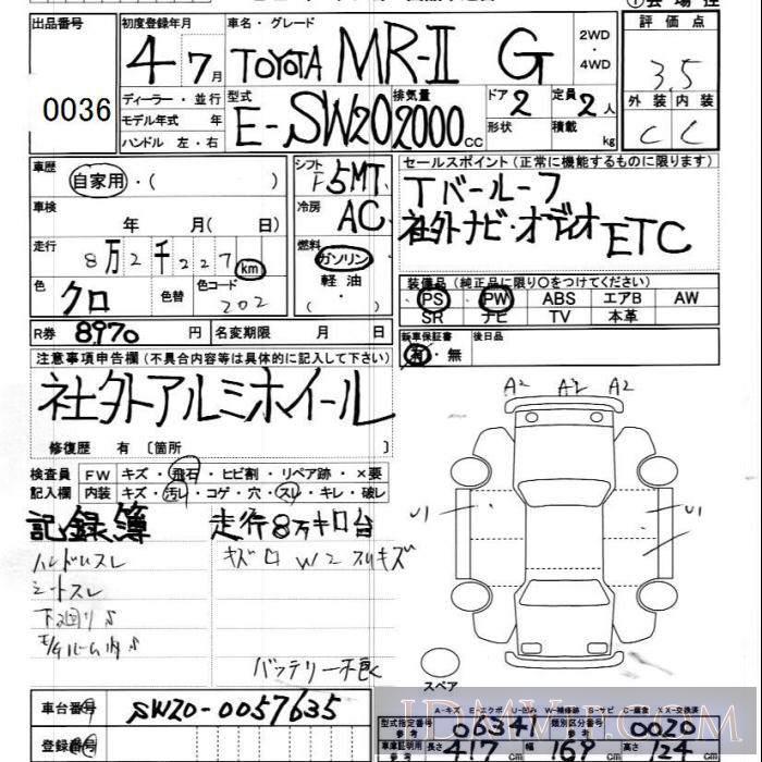 1992 TOYOTA MR2 G SW20 - 36 - JU Ibaraki