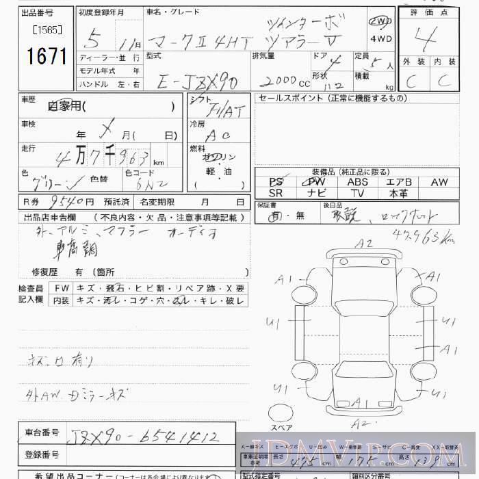 1993 TOYOTA MARK II V_ JZX90 - 1671 - JU Tokyo