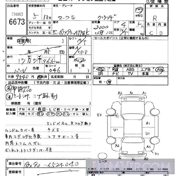 1993 TOYOTA MARK II  GX90 - 6673 - JU Saitama