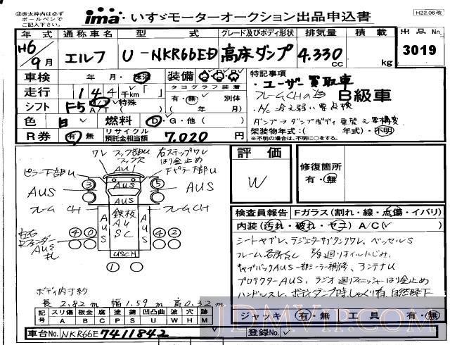 1994 ISUZU ELF TRUCK  NKR66ED - 3019 - Isuzu Kyushu