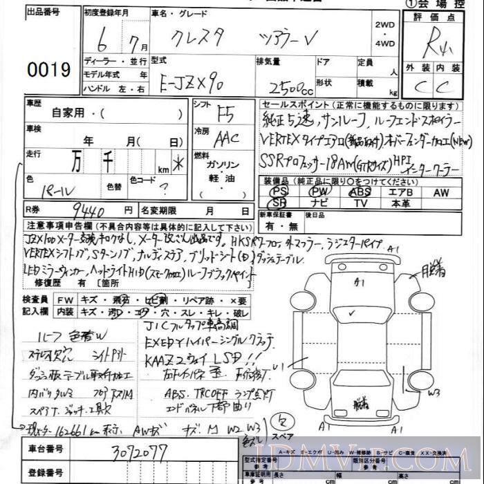 1994 TOYOTA CRESTA V JZX90 - 19 - JU Ibaraki