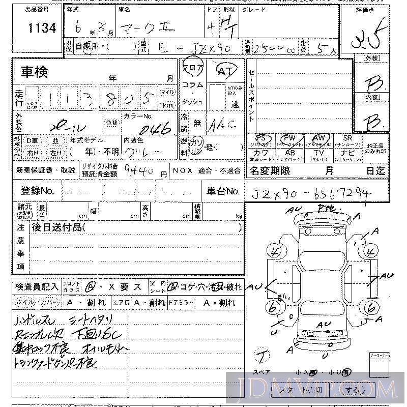 1994 TOYOTA MARK II  JZX90 - 1134 - LAA Kansai