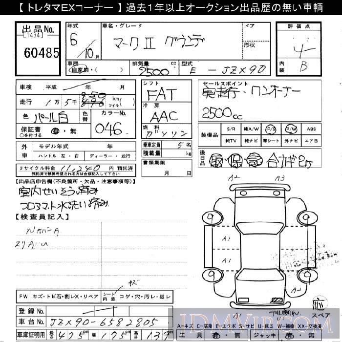 1994 TOYOTA MARK II  JZX90 - 60485 - JU Gifu