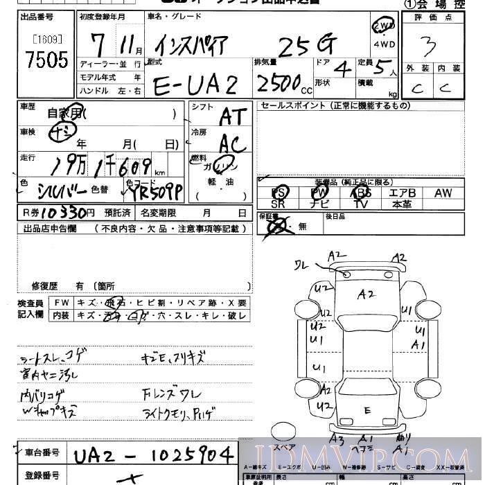 1995 HONDA INSPIRE 25G UA2 - 7505 - JU Saitama