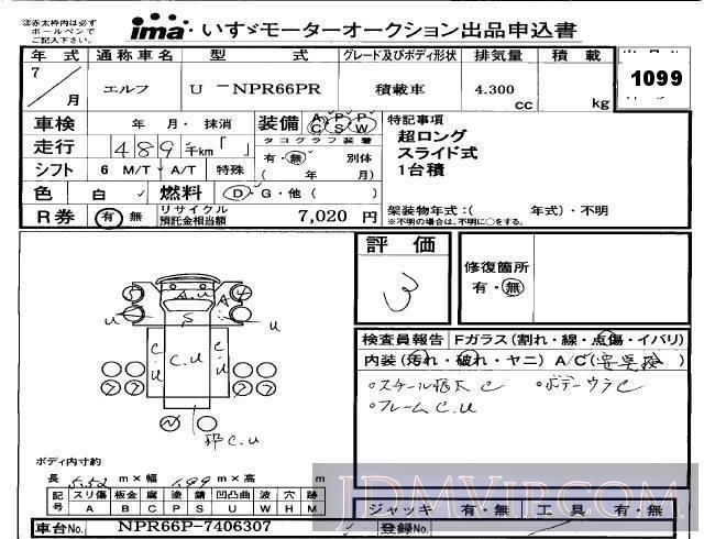 1995 ISUZU ELF TRUCK  NPR66PR - 1099 - Isuzu Kobe