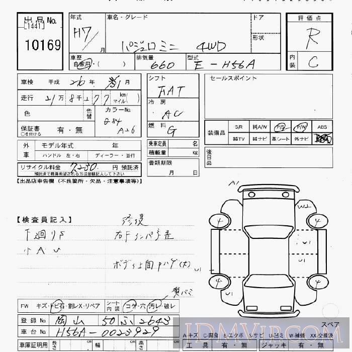 1995 MITSUBISHI PAJERO MINI 4WD H56A - 10169 - JU Gifu