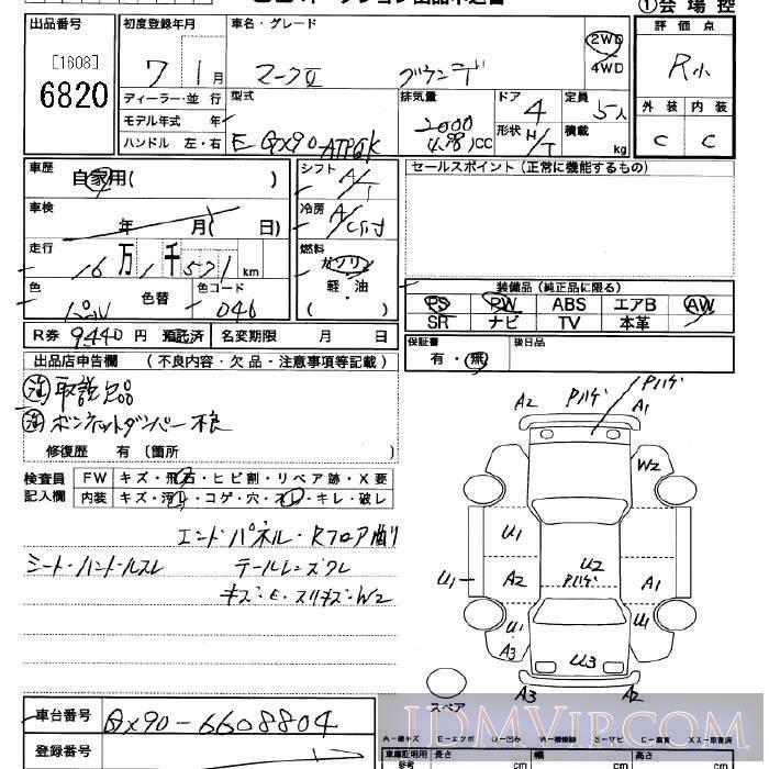 1995 TOYOTA MARK II  GX90 - 6820 - JU Saitama