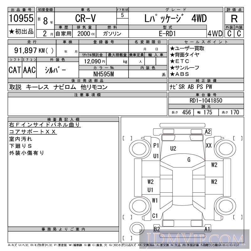 1996 HONDA CR-V L_4WD RD1 - 10955 - CAA Tokyo