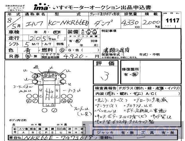 1996 ISUZU ELF TRUCK  NKR66ED - 1117 - Isuzu Kobe