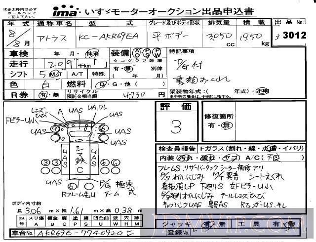1996 NISSAN ATLAS TRUCK  AKR69EA - 3012 - Isuzu Kyushu