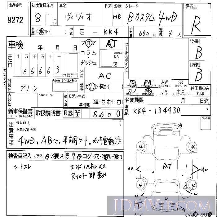 1996 SUBARU VIVIO B_4WD KK4 - 9272 - LAA Okayama