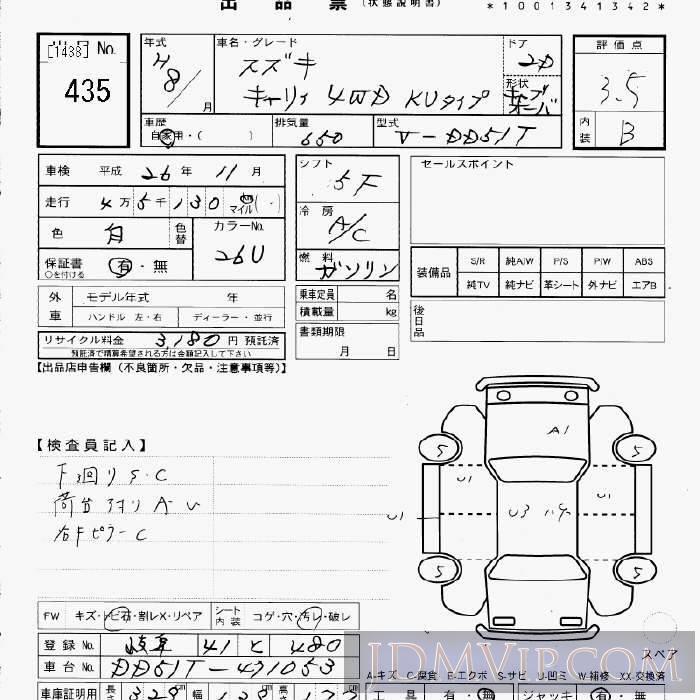 1996 SUZUKI CARRY TRUCK 4WD_KU DD51T - 435 - JU Gifu