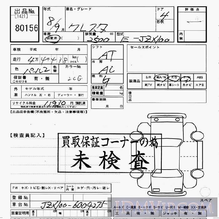 1996 TOYOTA CRESTA  JZX100 - 80156 - JU Gifu