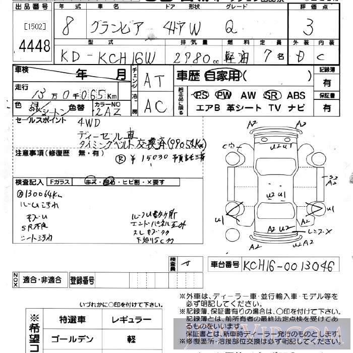 1996 TOYOTA GRANVIA 4WD_Q KCH16W - 4448 - JU Miyagi