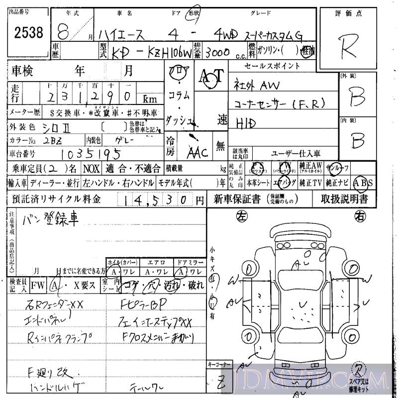 1996 TOYOTA HIACE 4WD_G KZH106W - 2538 - IAA Osaka