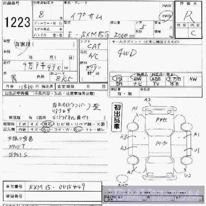1996 TOYOTA IPSUM 5D_4WD SXM15G - 1223 - JU Ishikawa