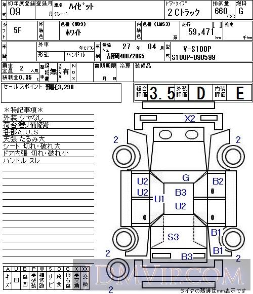 1997 DAIHATSU HIJET VAN  S100P - 4548 - NAA Nagoya