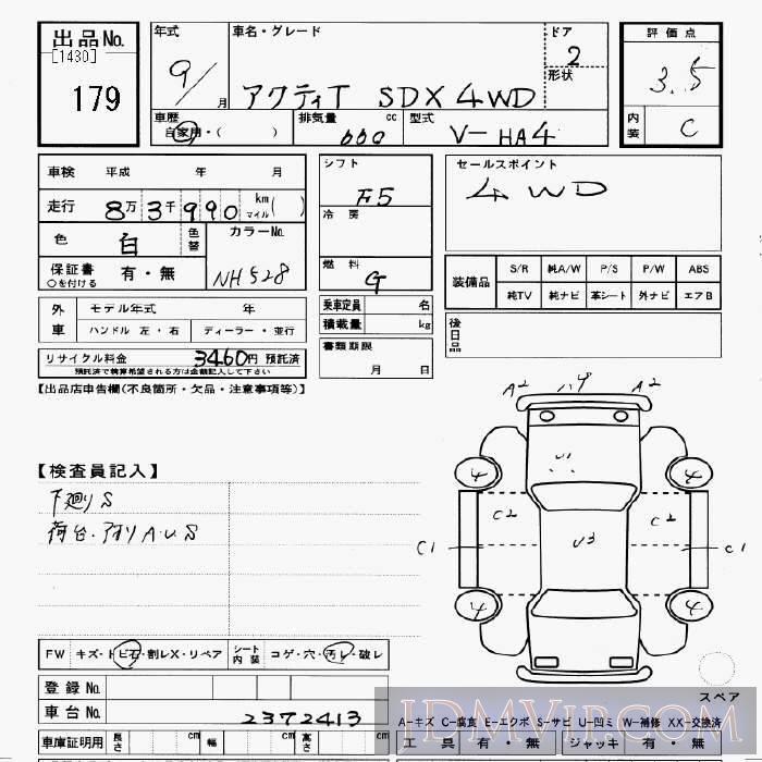 1997 HONDA ACTY TRUCK 4WD_SDX HA4 - 179 - JU Gifu