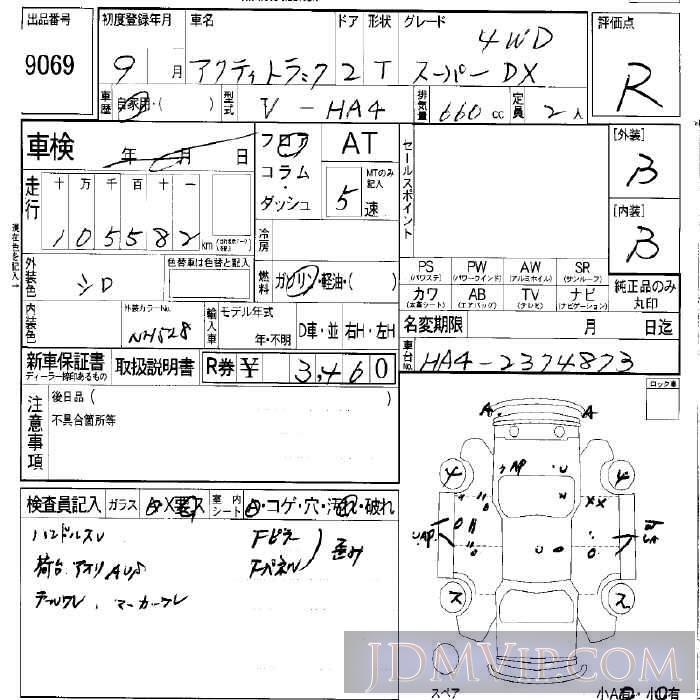 1997 HONDA ACTY TRUCK SDX_4WD HA4 - 9069 - LAA Okayama