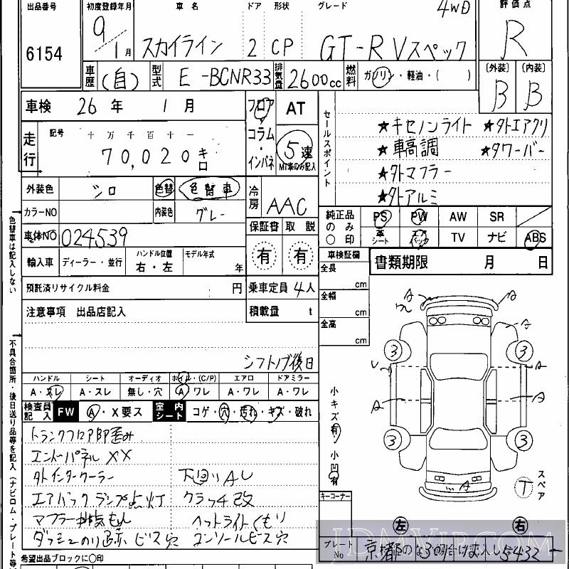 1997 NISSAN SKYLINE GT-R_V BCNR33 - 6154 - Hanaten Osaka