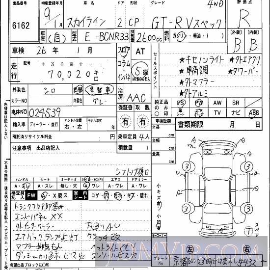 1997 NISSAN SKYLINE GT-R_V BCNR33 - 6162 - Hanaten Osaka