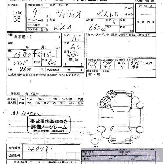 1997 SUBARU VIVIO  KK4 - 38 - JU Niigata