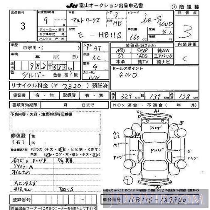 1997 SUZUKI ALTO ie-s_4WD HB11S - 3 - JU Toyama