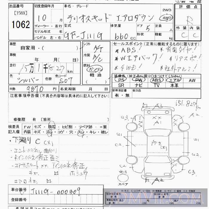 1998 DAIHATSU TERIOS KID 4WD_ J111G - 1062 - JU Tokyo
