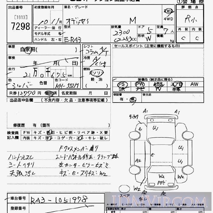 1998 HONDA ODYSSEY M_7 RA3 - 7298 - JU Saitama