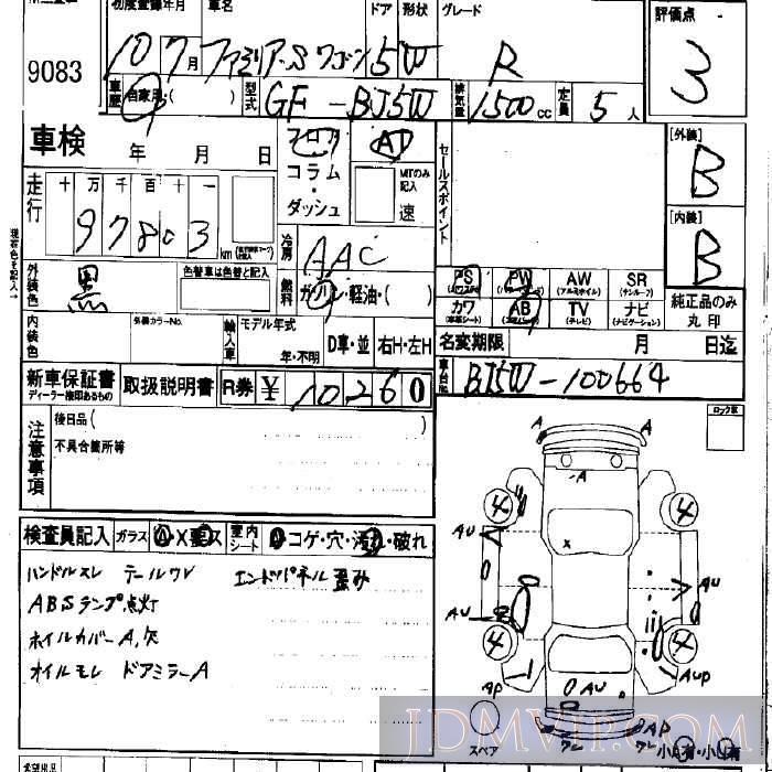 1998 MAZDA FAMILIA S WAGON R BJ5W - 9083 - LAA Okayama