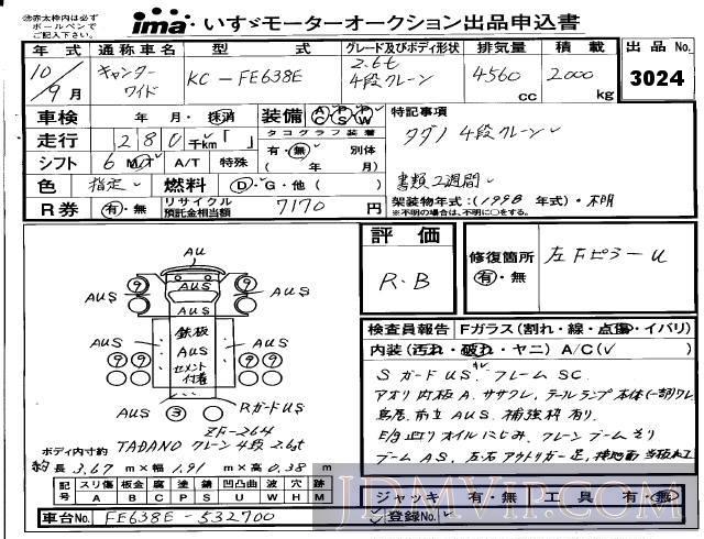 1998 MITSUBISHI CANTER TRUCK  FE638E - 3024 - Isuzu Kyushu