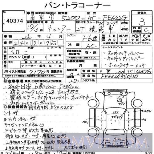 1998 MITSUBISHI CANTER FE632G - 40374 - USS Nagoya - 208110