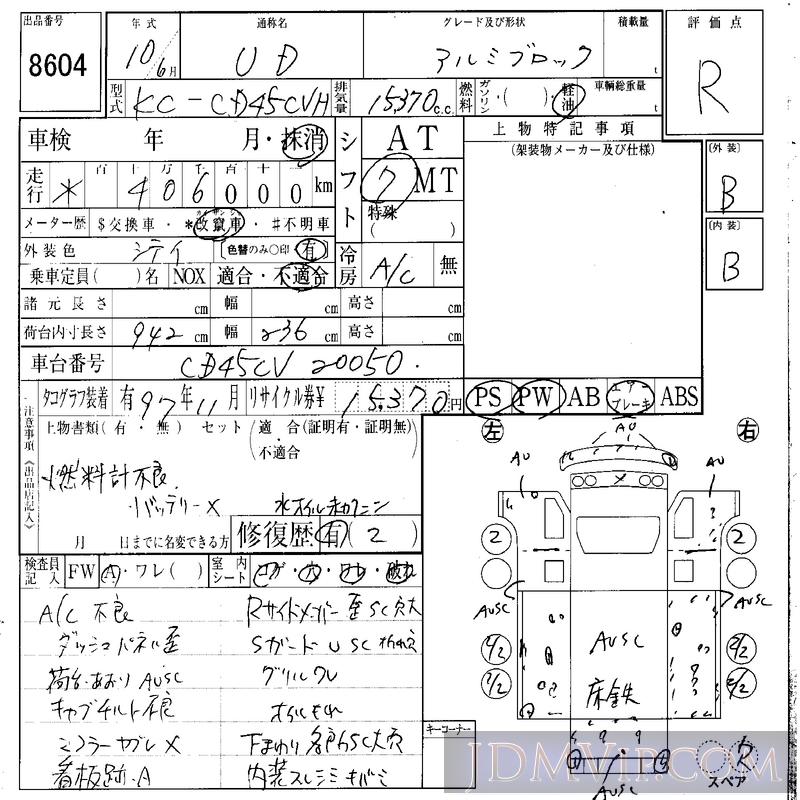 1998 NISSAN NISSAN TRUCK  CD45CVH - 8604 - IAA Osaka
