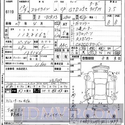1998 NISSAN SKYLINE GTS25T_M ECR33 - 6119 - Hanaten Osaka