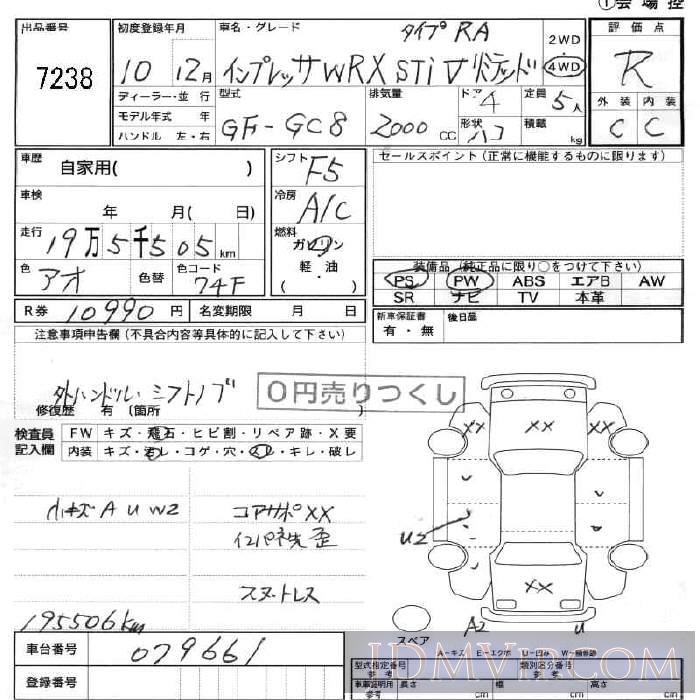 1998 SUBARU IMPREZA WRX_RA-STI_VLTD GC8 - 7238 - JU Fukushima