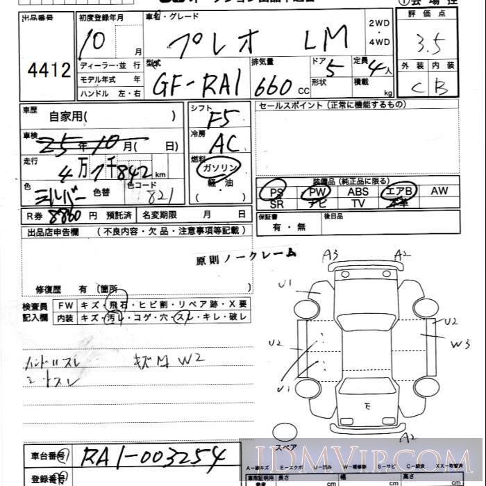1998 SUBARU PLEO LM RA1 - 4412 - JU Ibaraki