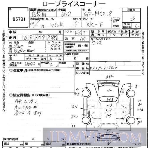 1998 SUZUKI WAGON R RR_F MC21S - 85781 - USS Tokyo