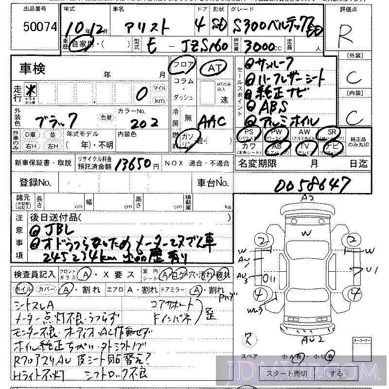 1998 TOYOTA ARISTO S300ed JZS160 - 50074 - LAA Kansai