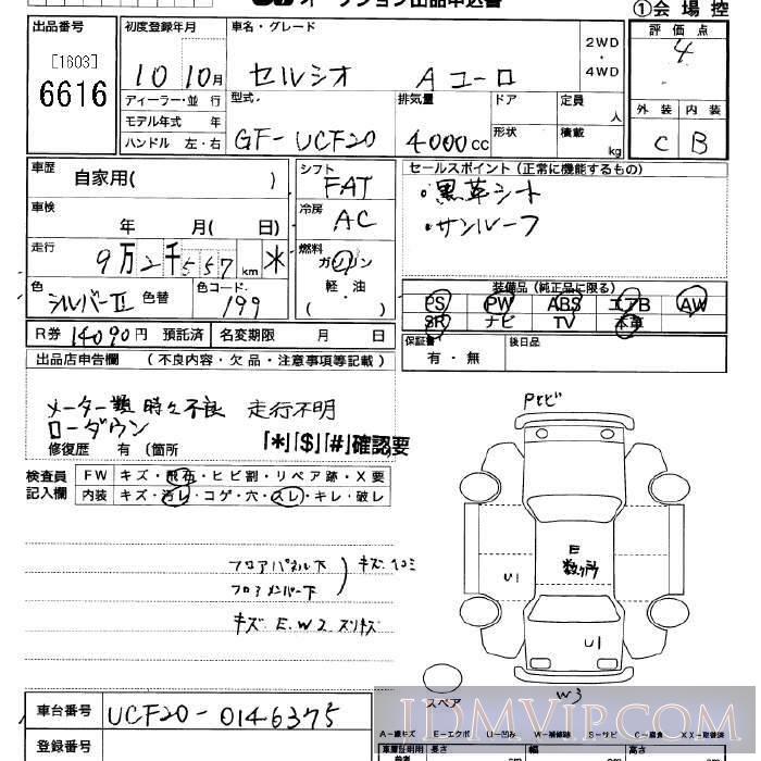 1998 TOYOTA CELSIOR A_eR_Ver. UCF20 - 6616 - JU Saitama