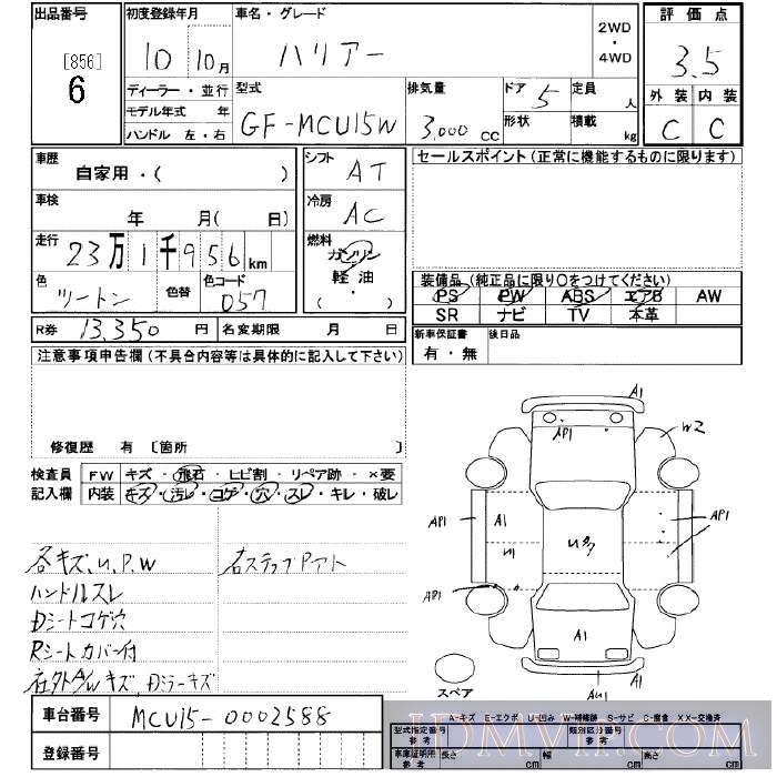 1998 TOYOTA HARRIER 3.0 MCU15W - 6 - JU Yamanashi