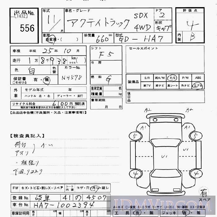 1999 HONDA ACTY TRUCK 4WD_SDX HA7 - 556 - JU Gifu