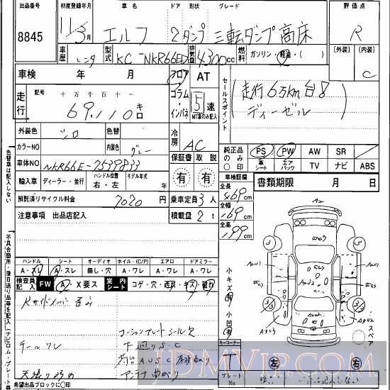 1999 ISUZU ELF TRUCK 3 NKR66ED - 8845 - Hanaten Osaka