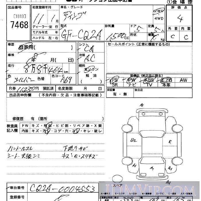 1999 MITSUBISHI DINGO  CQ2A - 7468 - JU Saitama
