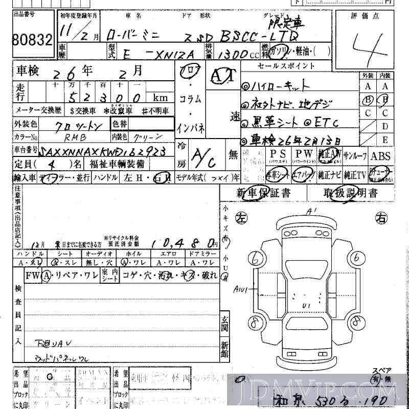 1999 ROVER ROVER MINI BSCC_LTD_ XN12A - 80832 - HAA Kobe