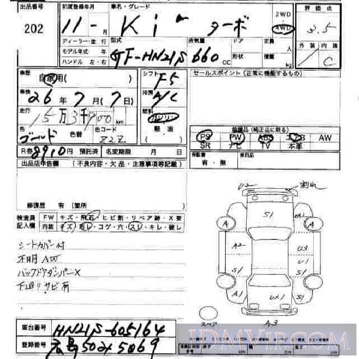 1999 SUZUKI KEI TB HN21S - 202 - JU Hiroshima
